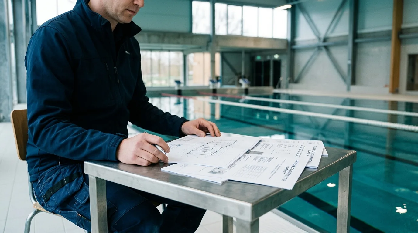 What does the Building Decree say about swimming pool structures?
