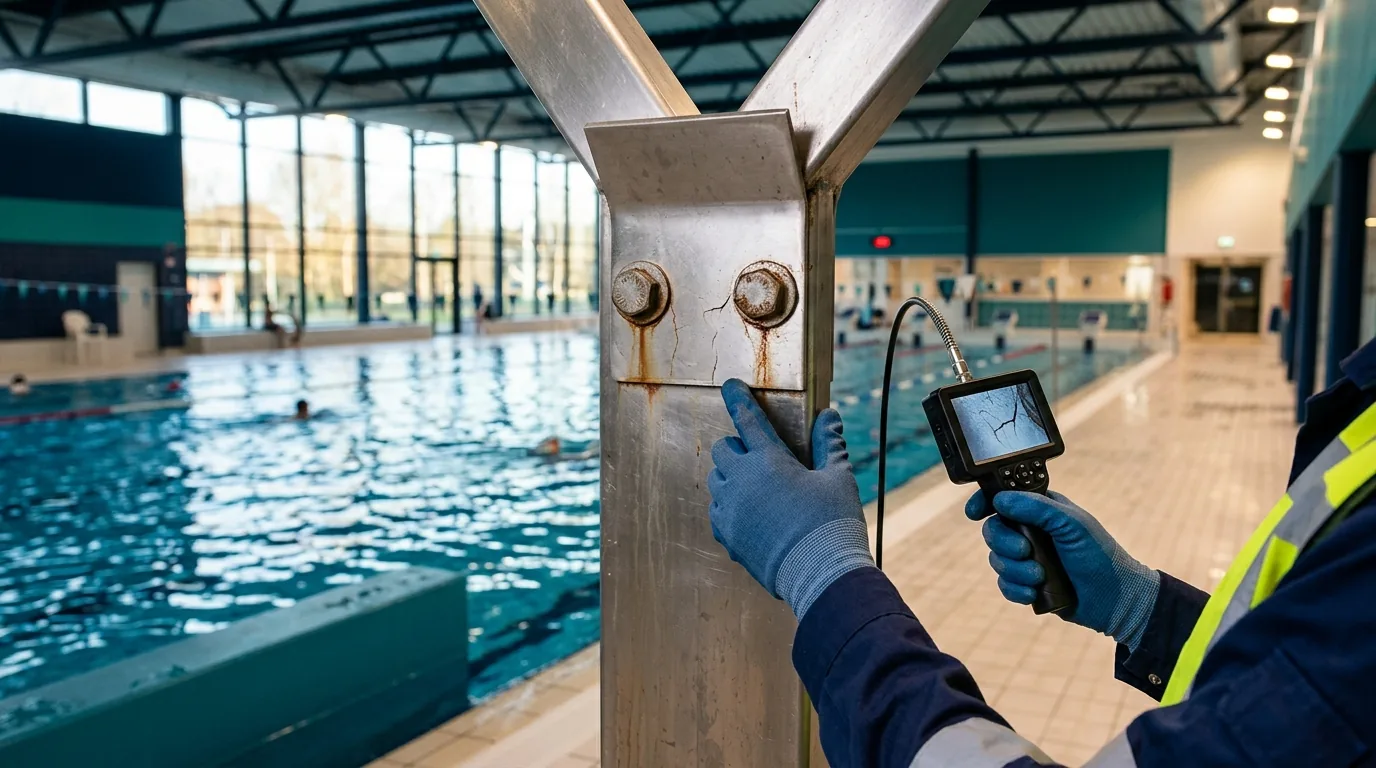 How to detect stress corrosion in a swimming pool structure before it is too late