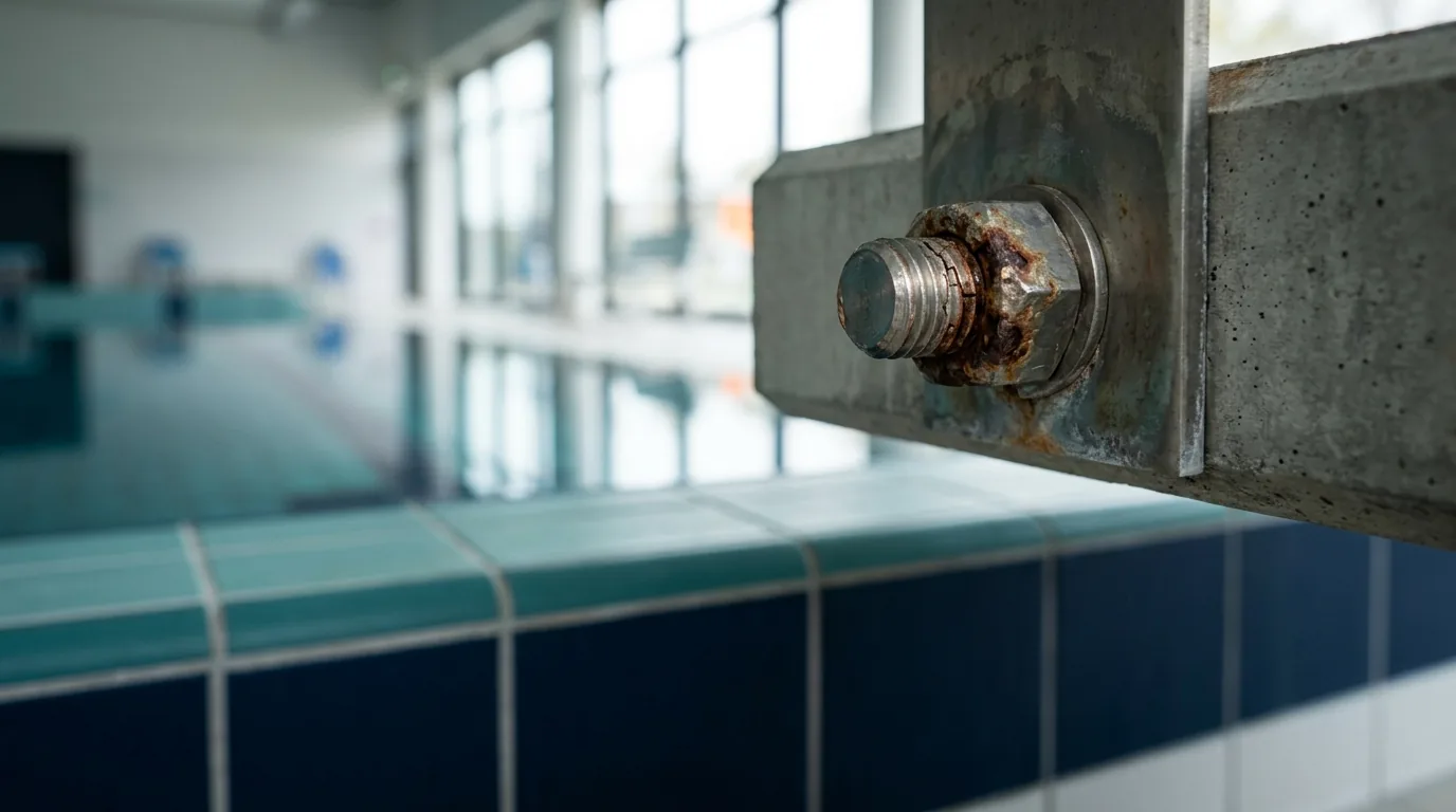 What is stress corrosion cracking in swimming pools?